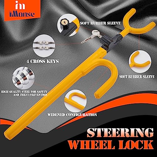 iMonse Heavy Duty Steering Wheel Lock - Yellow