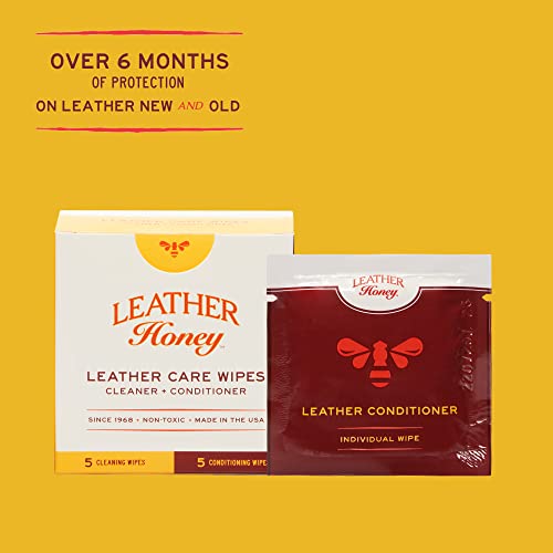 Leather Honey On-The-Go Care Wipe Kit - Clean & Condition - 5 Cleaner/5 Conditioner