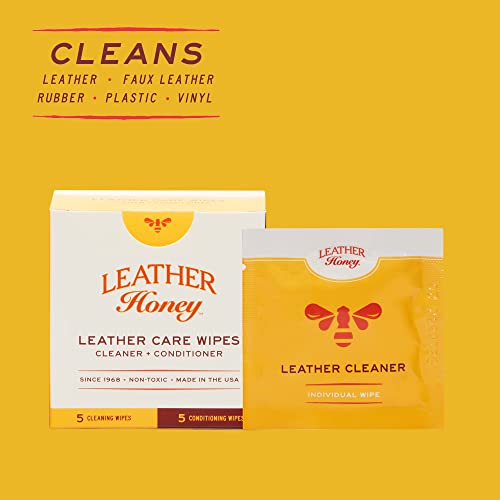Leather Honey On-The-Go Care Wipe Kit - Clean & Condition - 5 Cleaner/5 Conditioner