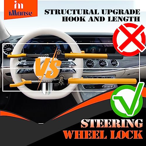 iMonse Heavy Duty Steering Wheel Lock - Yellow
