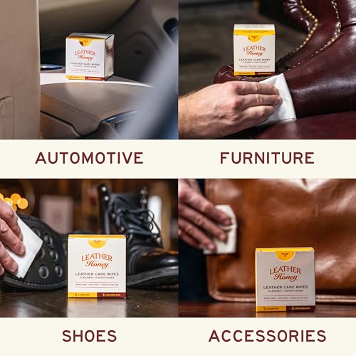 Leather Honey On-The-Go Care Wipe Kit - Clean & Condition - 5 Cleaner/5 Conditioner