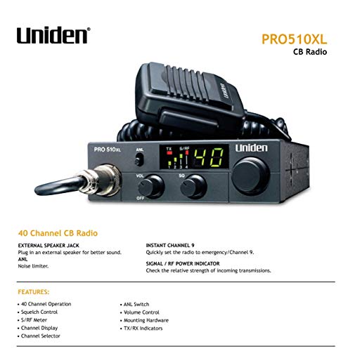Uniden PRO510XL CB Radio: Compact Design, Backlit Display