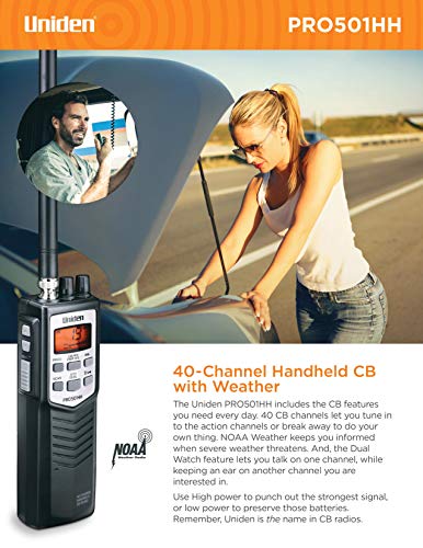 Uniden PRO501HH Portable CB Radio with LCD Display