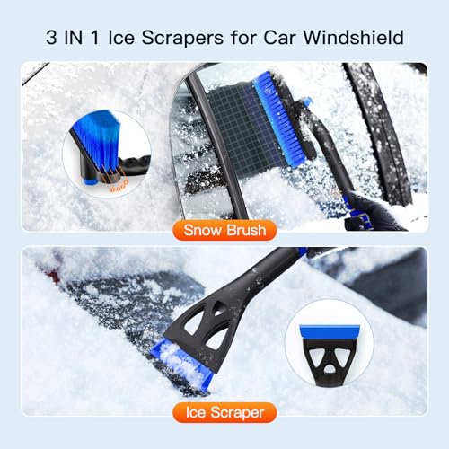 Universal 36" Detachable Ice Scraper, Extendable Snow Brush