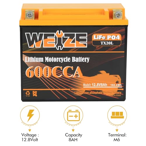 Weize Lithium YTX20L-BS 12V 8AH Motorcycle Battery