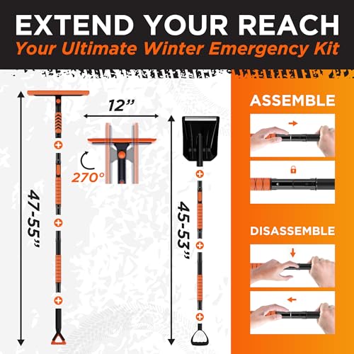 Winter Car Kit with 55" Snow Brush & Ice Scraper