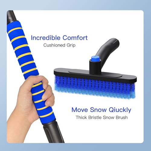 Universal 36" Detachable Ice Scraper, Extendable Snow Brush