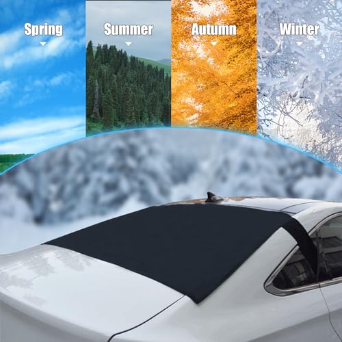 Augeny Car Rear Windshield Cover with Side Mirror Cover