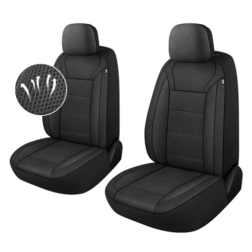 Breathable Car Seat Covers, 2 Front Set, Universal Fit