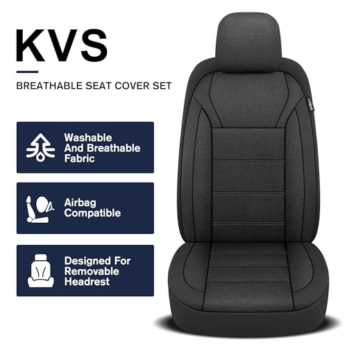 Breathable Car Seat Covers, 2 Front Set, Universal Fit
