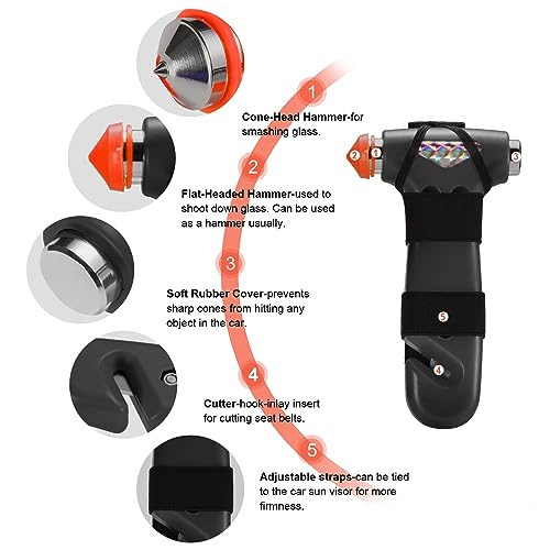 THINKWORK 3-in-1 Car Safety Hammer, Emergency Escape Tool