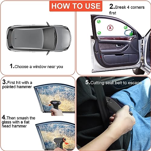 THINKWORK 3-in-1 Car Safety Hammer, Emergency Escape Tool