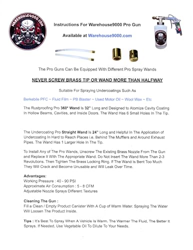 Undercoating Spray Gun Kit with Fluid Film & Wool Wax