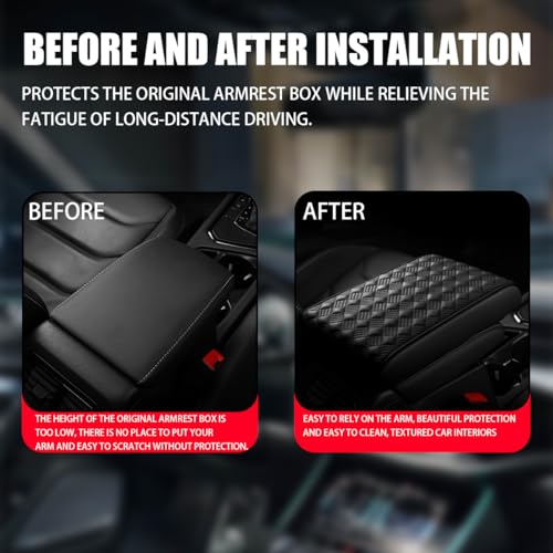 Car Armrest Cushion with Memory Foam and Organizer