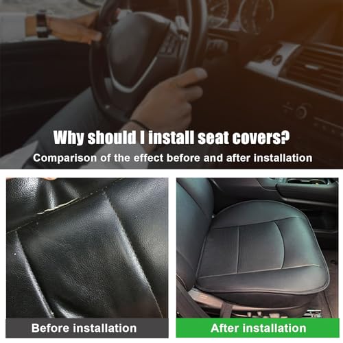 Universal PU Leather Car Seat Bottom Protector, Black