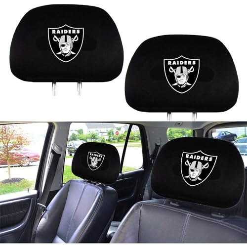 Las Vegas Black Embroidered Auto Seat Covers & Headrests