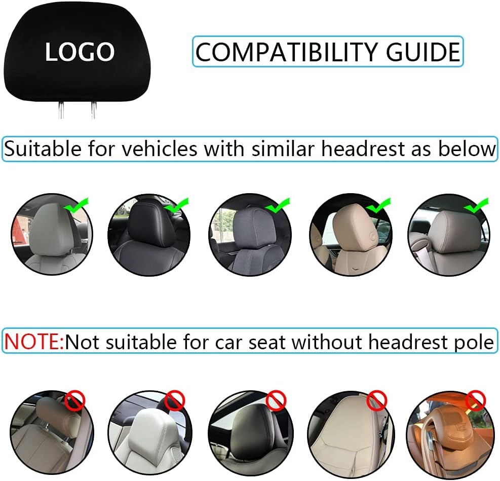 Las Vegas Black Embroidered Auto Seat Covers & Headrests