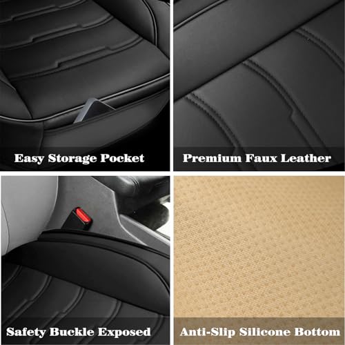 FONESO Premium PU Leather Car Seat Covers, 1 Pack