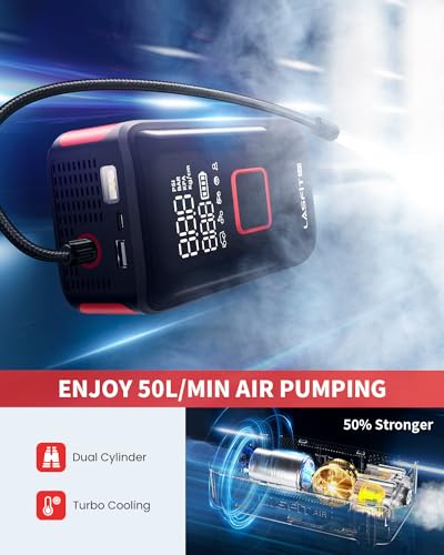 LASFIT AIR TK1 Portable 12V Tire Inflator Compressor