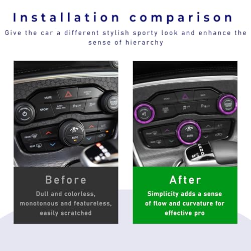 Purple Metal Ignition Button Cover for Challenger Charger