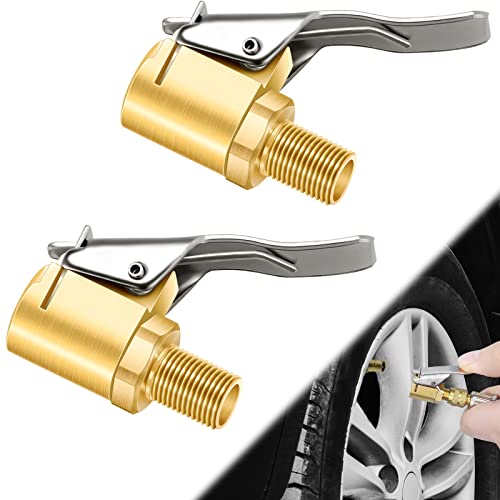 Brass Locking Tire Air Chuck Adapter with Valve Thread