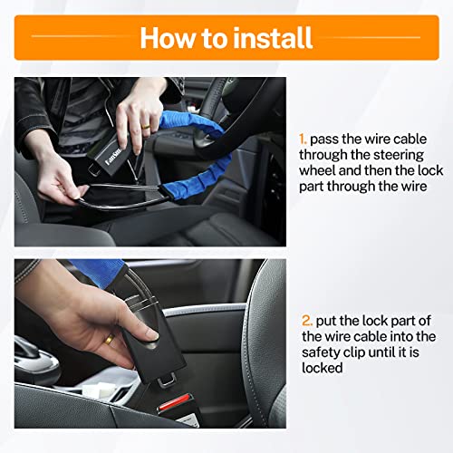 Blue Car Club Steering Wheel Anti-Theft Lock