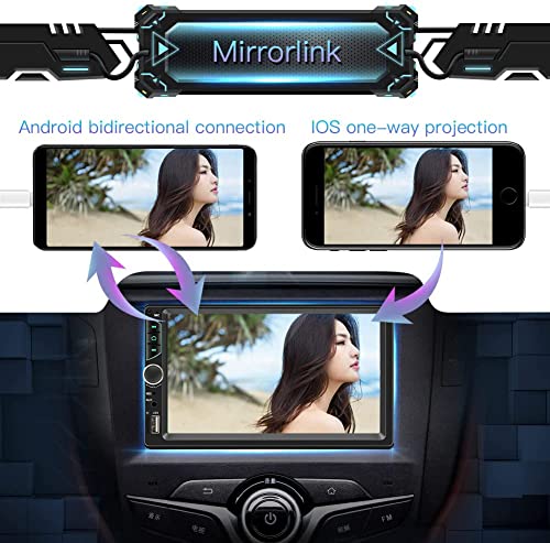 7" Car Stereo Double Din with Backup Camera