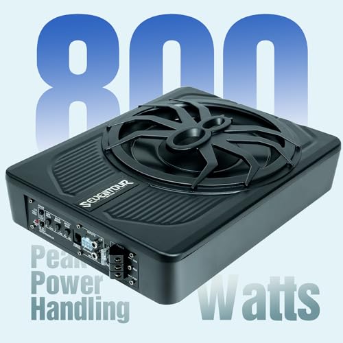 Powerful 10" Slim Under Seat Car Subwoofer - Enhanced with Blue LED Light