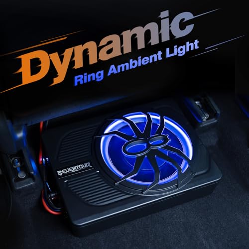 Powerful 10" Slim Under Seat Car Subwoofer - Enhanced with Blue LED Light