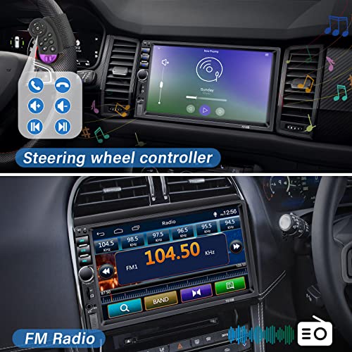 7" Bluetooth Double Din Car Stereo with Backup Camera