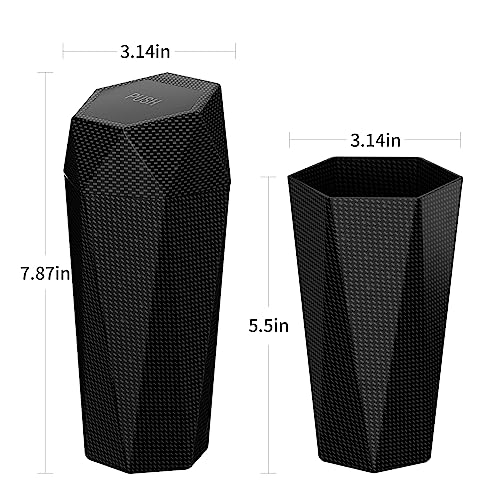 2 Pack Car Trash Cans with Diamond Design