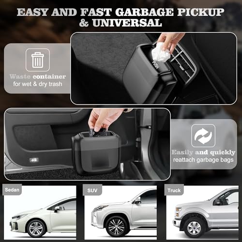 Car Trash Bin with Cover & Built-In Storage