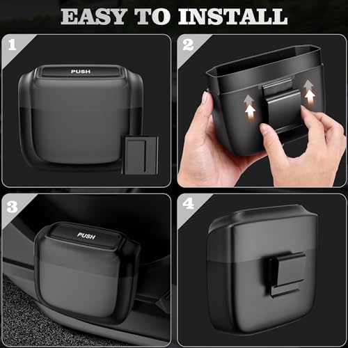 Car Trash Bin with Cover & Built-In Storage