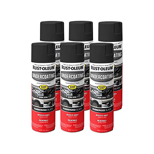 Rust-Oleum Rubberized Undercoating Spray, Black, 6 Pack, 15 oz