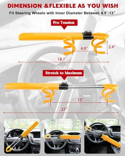 Tevlaphee Steering Wheel Lock - Ultimate Car Security