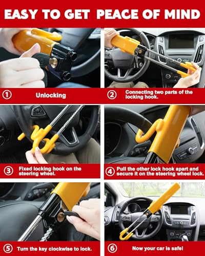 Tevlaphee Steering Wheel Lock - Ultimate Car Security