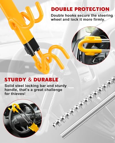 Tevlaphee Steering Wheel Lock - Ultimate Car Security