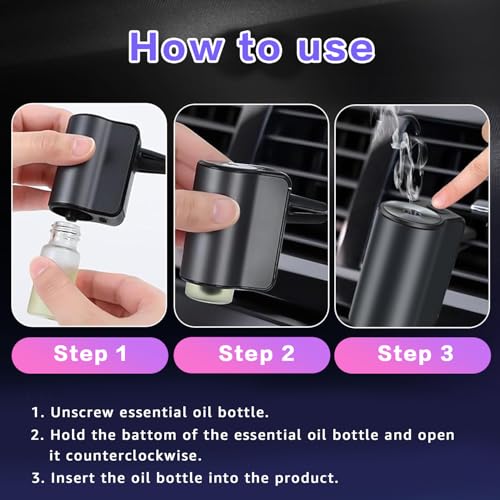 Adjustable Smart Car Air Freshener with Rechargeable Aroma
