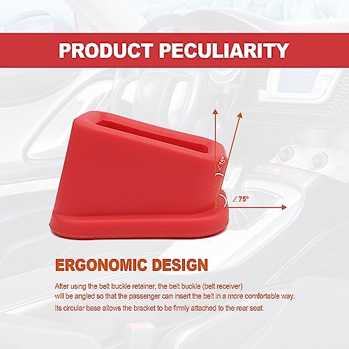 Seat Belt Holder for Rear Seats, Child-Friendly, Red