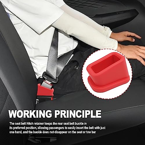 Seat Belt Holder for Rear Seats, Child-Friendly, Red