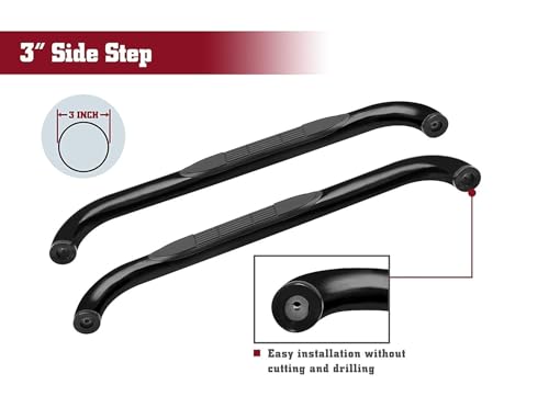 3" Black Side Steps for Ford Super Duty