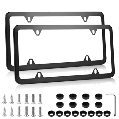 Black Stainless Steel License Plate Frames for US Vehicles