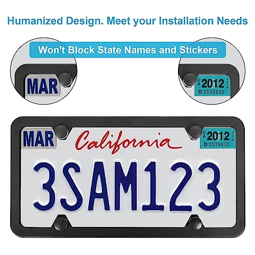 Black Stainless Steel License Plate Frames for US Vehicles