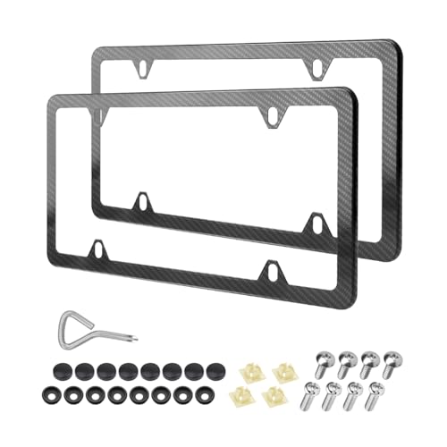 Osilly Slim Carbon Fiber License Plate Frame, 2 Pack