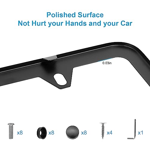 Black Stainless Steel License Plate Frames for US Vehicles