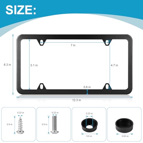 Black Stainless Steel License Plate Frames for US Vehicles