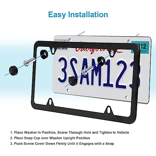 Black Stainless Steel License Plate Frames for US Vehicles