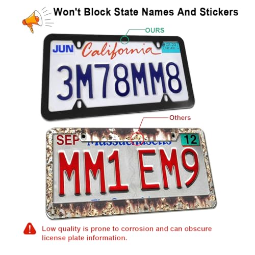 Osilly Slim Carbon Fiber License Plate Frame, 2 Pack