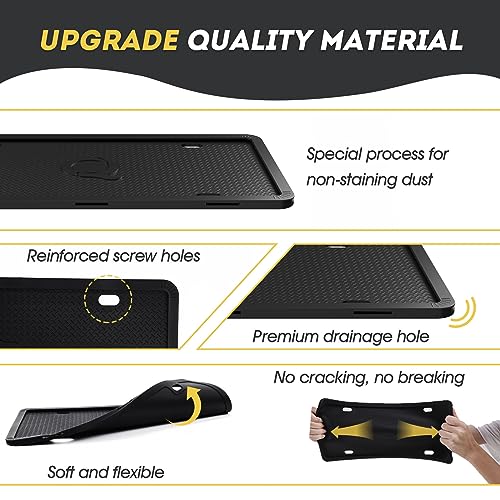 Black Silicone License Plate Frame with Screw Caps