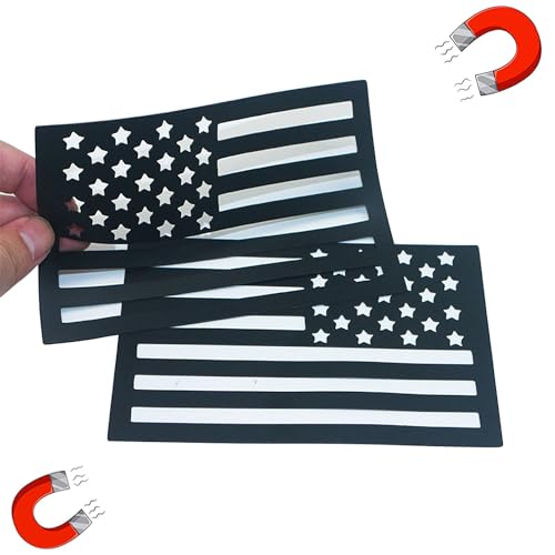 Black American Flag Car Magnet Stickers (1 Pair)